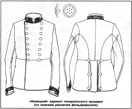 "Немецкий" вариант генеральского мундира (со знаками   различия фельдмаршала)