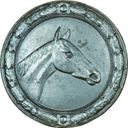 Знак штамповался из стали. D = 45 mm.