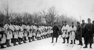 Штурмовая рота 25-го пехотного полка общей армии (Северо-восточный фронт, 25 февраля 1917 года). Солдаты экипированы стальными шлемами неустановленного образца